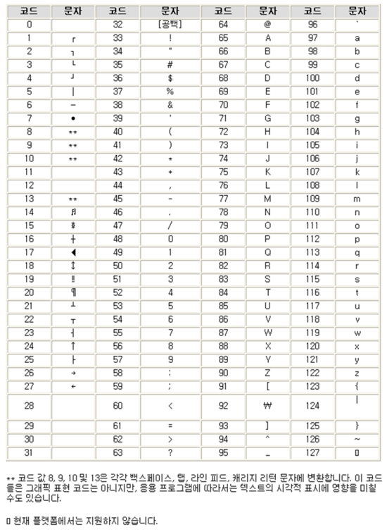 ASCII Code 표