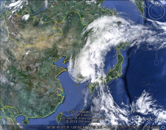 제16호 태풍 산바의 모습