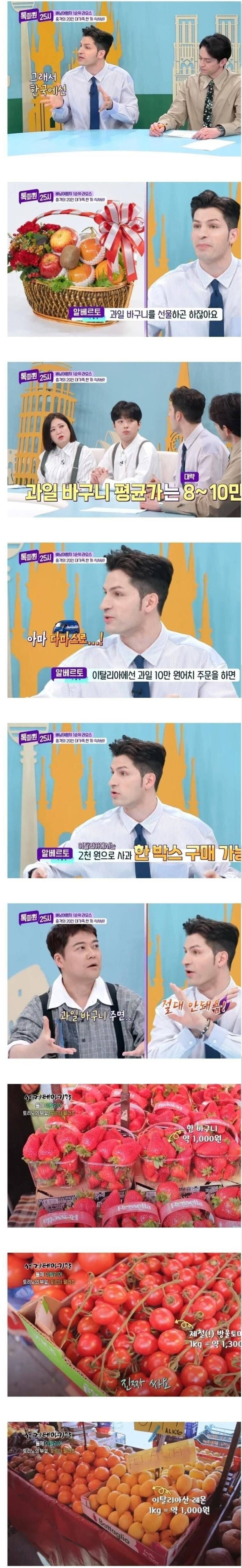 이탈리아에 과일 바구니 선물세트가 없는 이유